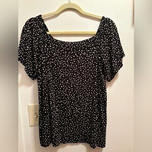 JJill cute patterned blouse, square neckline, rayon